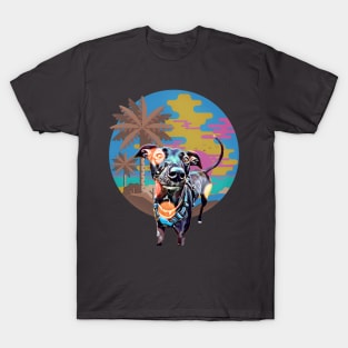 Mexican Hairless dog (XOXO) palm tree sunset T-Shirt